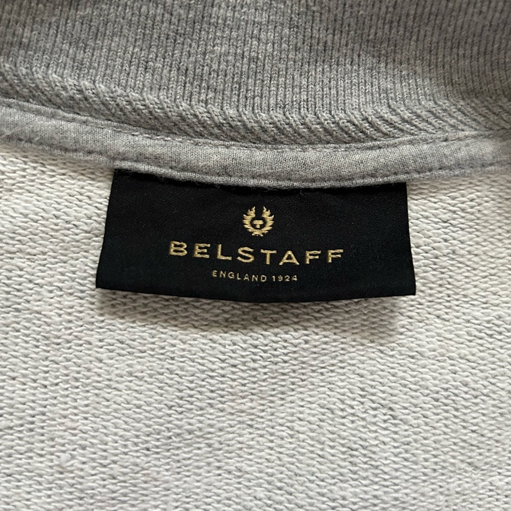 Belstaff Full Zip Sweatshirt Grey 100% Cotton Fleece Casual Sporty Active XXL - Picture 7 of 13